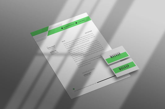 Free Minimal Letterhead With Business Card Mockup Psd