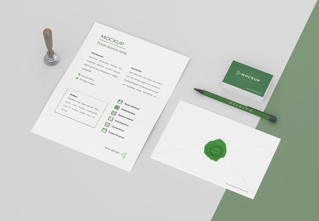 Free Minimal Mock-Up Stationery Arrangement Psd