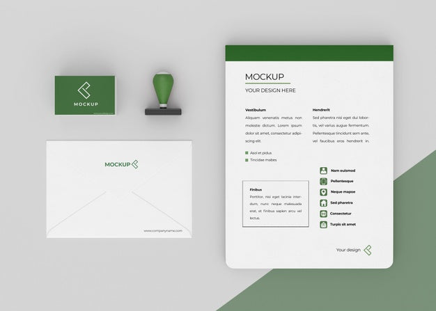 Free Minimal Mock-Up Stationery Composition Psd