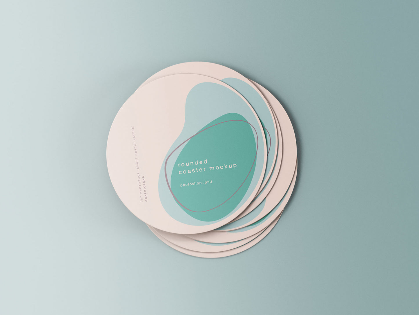 Free Minimal Rounded Coasters Mockup