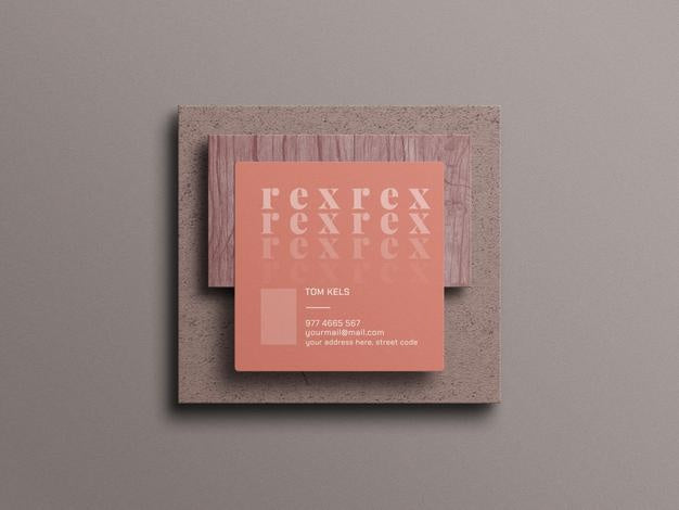 Free Minimal Square Business Card Mockup Psd