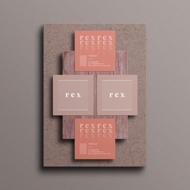 Free Minimal Square Business Card Mockup Psd