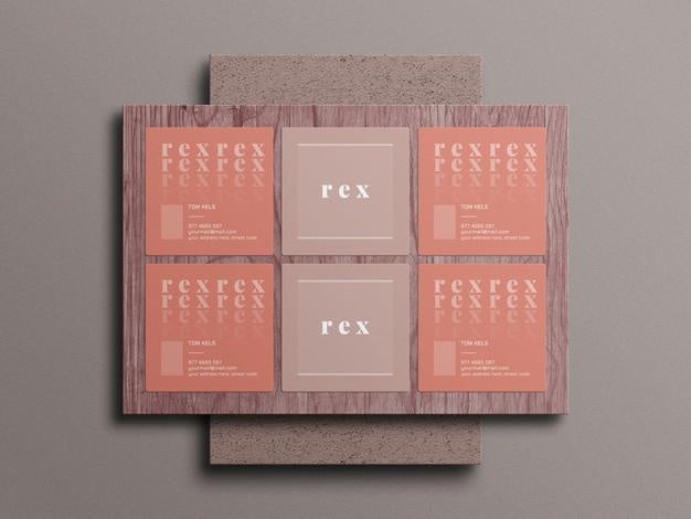 Free Minimal Square Business Card Mockup Psd