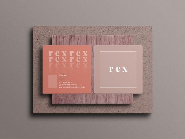 Free Minimal Square Business Card Mockup Psd