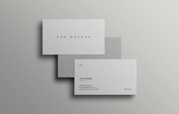 Free Minimal White Business Card Mockup Psd