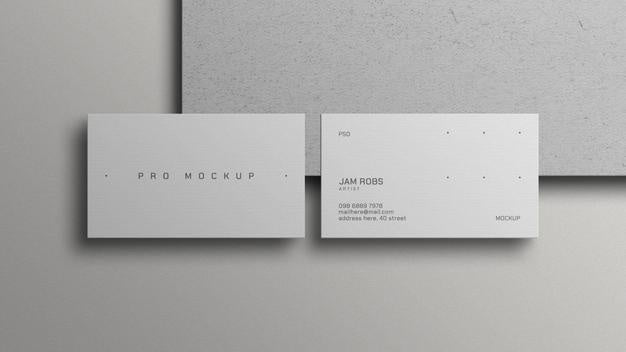 Free Minimal White Business Card Mockup Psd