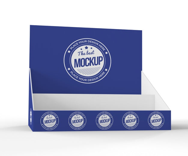 Free Minimalist Blue Exhibitor Mock-Up Psd