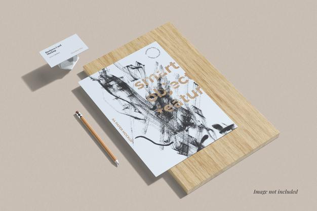 Free Minimalist Branding Mockup High Angle View Psd