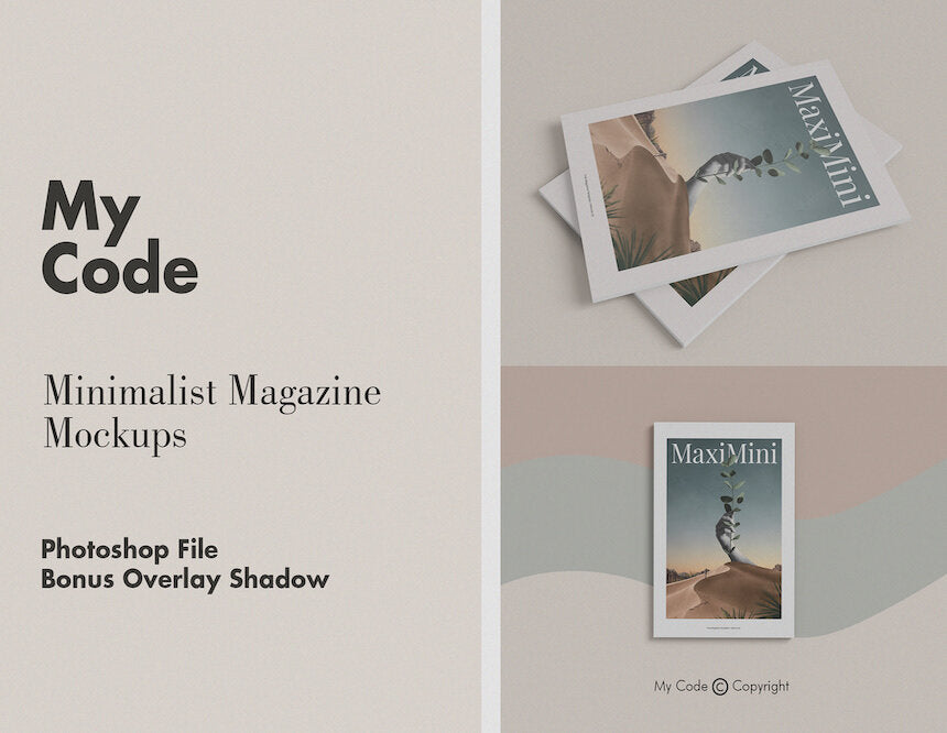 Free Minimalist Magazine Mockups