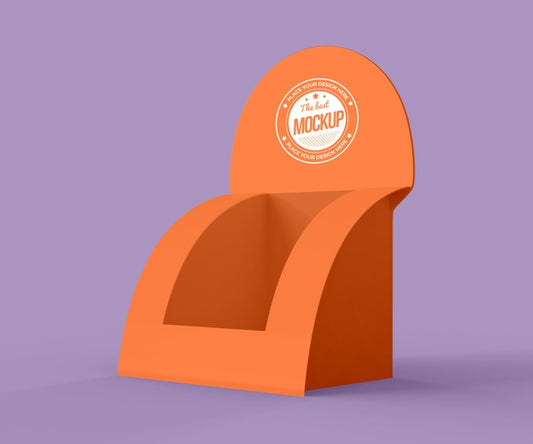 Free Minimalist Orange Exhibitor Mock-Up Psd
