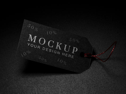Free Minimalist Price Tag Black Friday Sales Mock-Up Psd