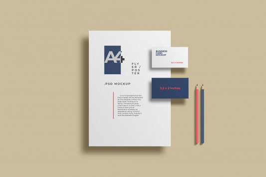 Free Minimalist Stationery Mockup Psd