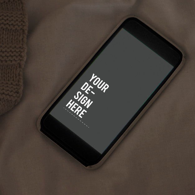 Free Mobile Phone Screen Mockup On Sheet Surface Psd