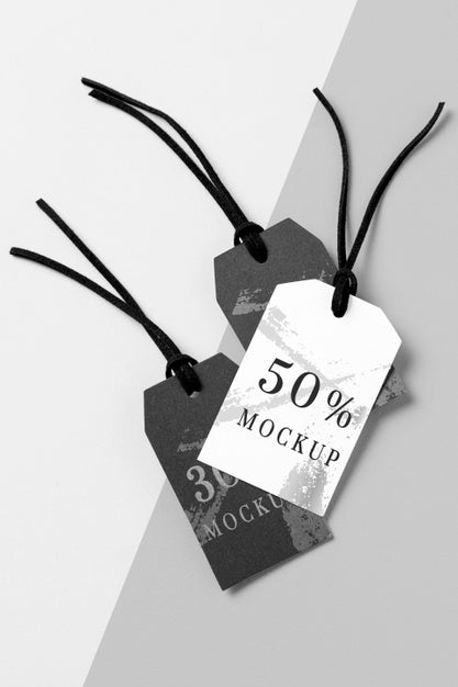 Free Mock-Up Arrangement Of Clothing Tags Psd