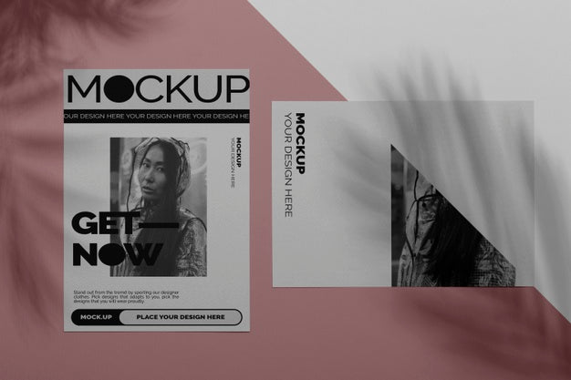 Free Mock Up Brochure Shadow Overlay Concept Psd