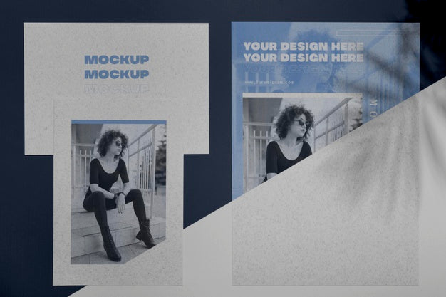 Free Mock Up Brochure Shadow Overlay Concept Psd