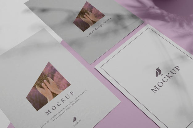 Free Mock Up Brochure Shadow Overlay Flat Lay Psd