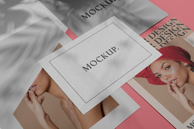 Free Mock Up Brochure Shadow Overlay Flat Lay Psd