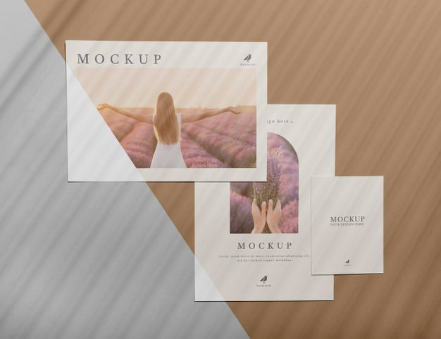 Free Mock Up Brochure Shadow Overlay Psd