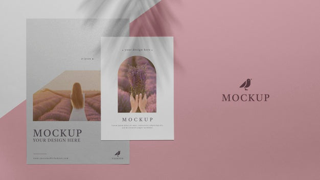 Free Mock Up Brochure Shadow Overlay Psd