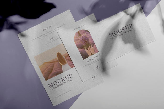 Free Mock Up Brochure Shadow Overlay Psd