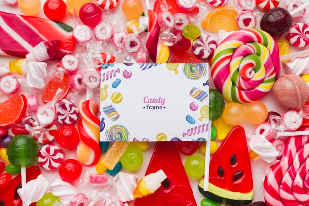 Free Mock-Up Candies Frame Psd