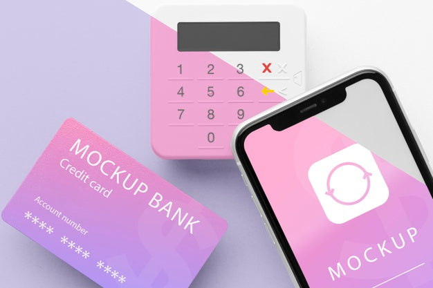 Free Mock-Up E-Payment With Smartphone And Payment Terminal Psd