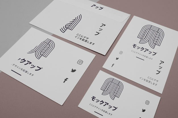 Free Mock-Up For Japanese Business Company On Documents Psd