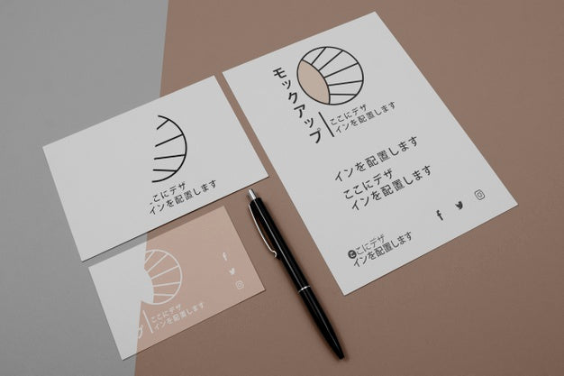 Free Mock-Up For Japanese Business Company On Documents Psd