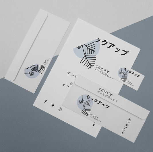 Free Mock-Up For Japanese Business Company On Documents Psd