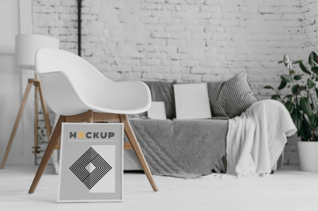 Free Mock Up Frame Next To Chair Psd