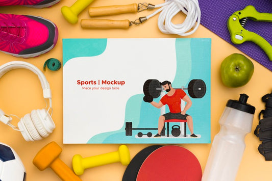 Free Mock-Up Frame Of Sport Equipment Psd