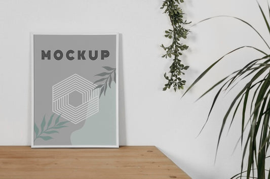 Free Mock Up Frame On Desk Psd