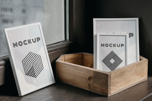 Free Mock Up Frame On Desk Psd