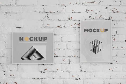 Free Mock Up Frame On Wall Psd