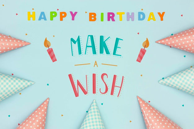 Free Mock-Up Happy Birthday Message Psd