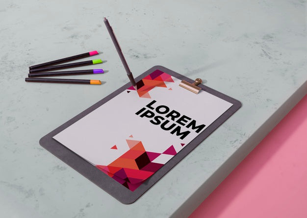 Free Mock-Up Identity Business Paper With Pencils Psd