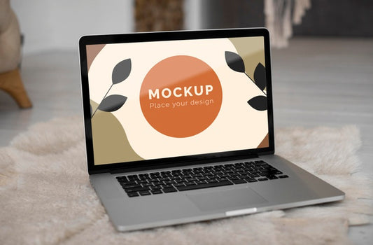 Free Mock Up Laptop In Bedroom Psd