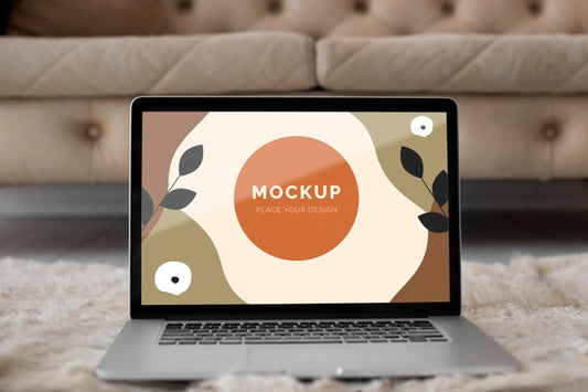 Free Mock Up Laptop On Bed Psd