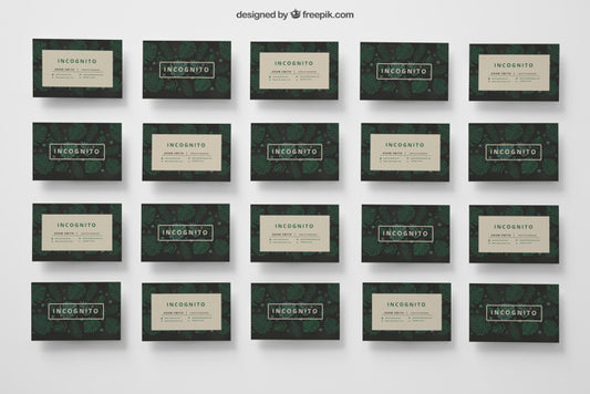 Free Mock Up Of 20 Business Cards Psd