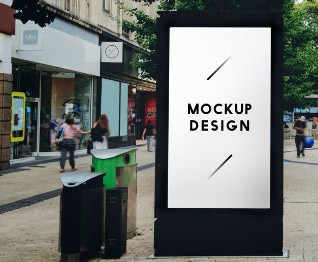 Free Mock Up Of An Advertisement In A Bus Stop Psd