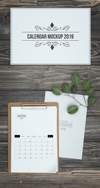 Free Mock Up Of Hand Drawn Calendar Psd