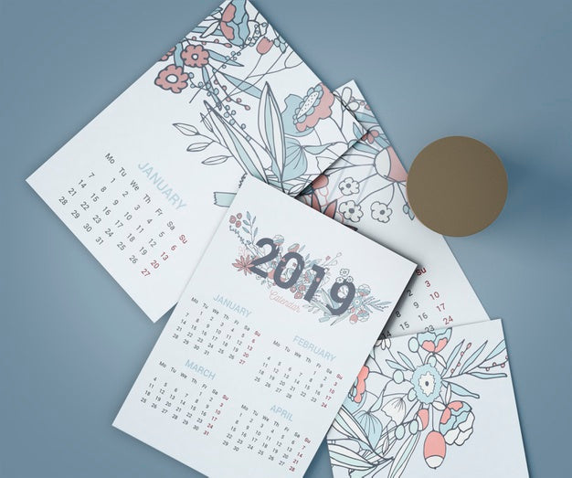 Free Mock Up Of Hand Drawn Calendar Psd