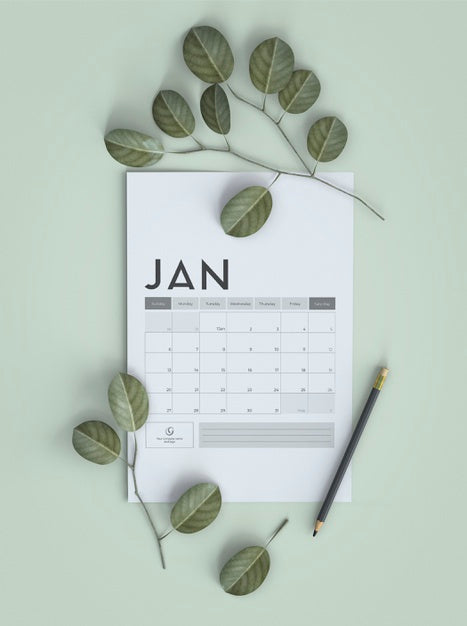 Free Mock Up Of Hand Drawn Calendar Psd