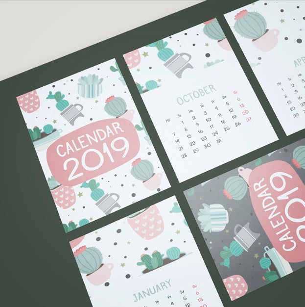 Free Mock Up Of Hand Drawn Calendar Psd