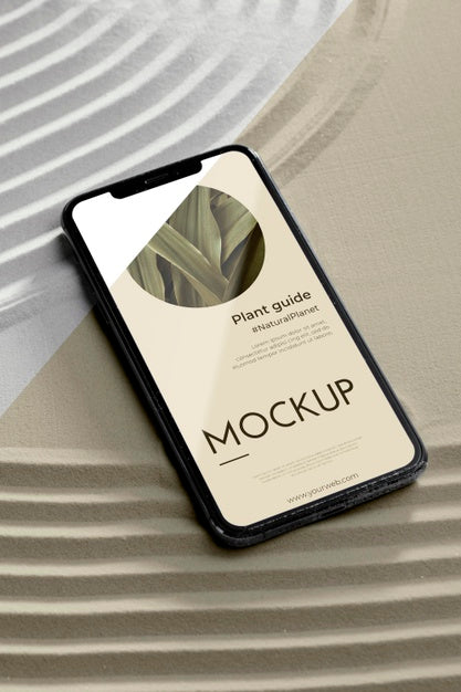 Free Mock-Up Phone In Sand Composition Psd