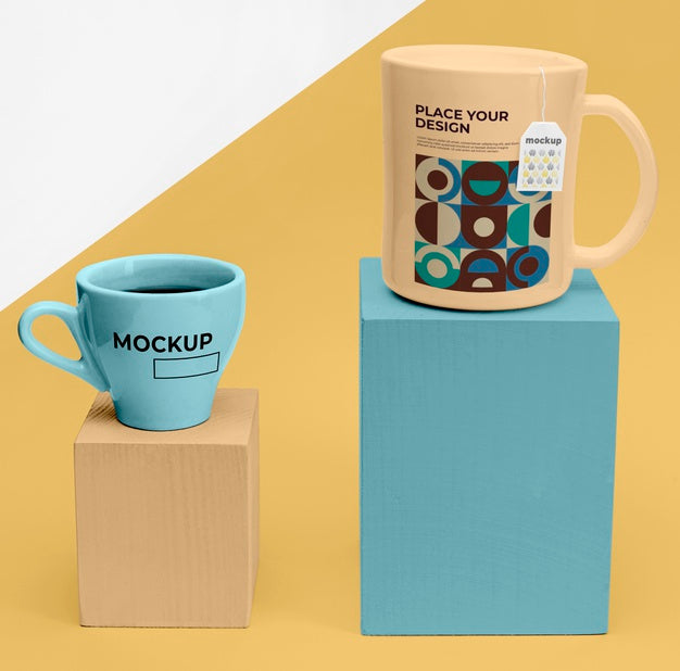 Free Mockup Cups Of Tea Psd