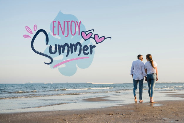 Free Mockup Enjoy Summer Couple Psd