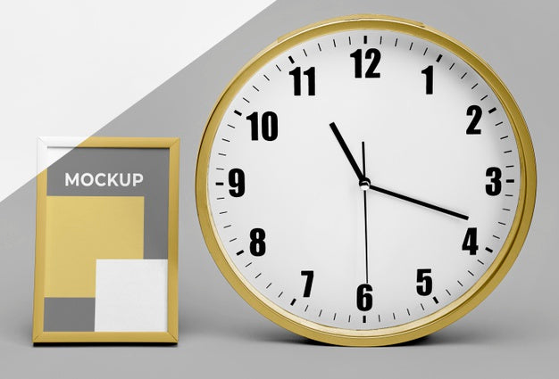 Free Mockup Frame Next To Clock Psd