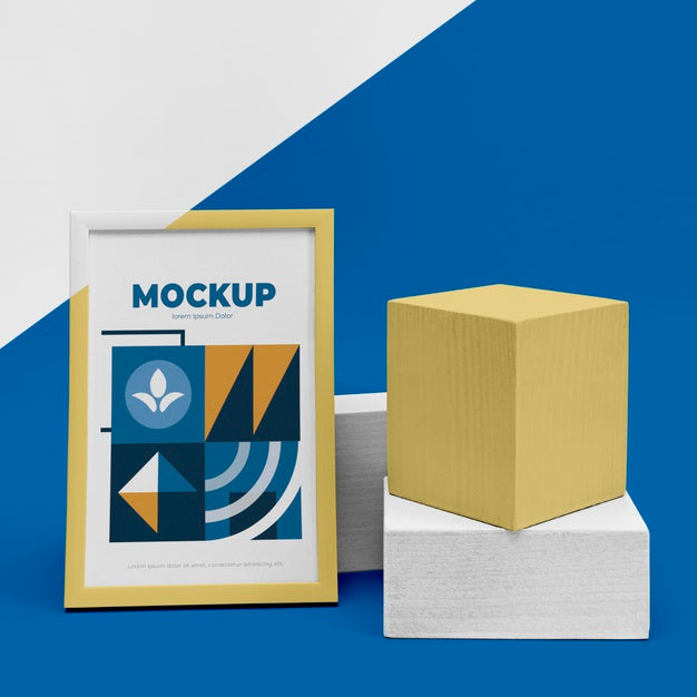 Free Mockup Frame On Desk Psd